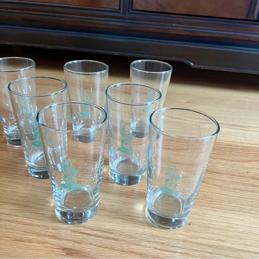 Set of Statue of Liberty glasses 7 in all and beautiful condition clear …